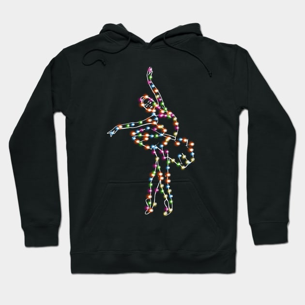 Ballet Christmas Lights Balerina Xmas Gift For Dancer Hoodie by EduardjoxgJoxgkozlov